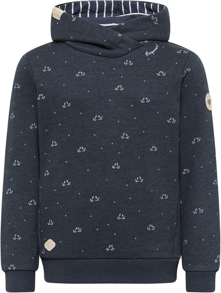 Ragwear Gitka Marina Mädchen Sweatshirt Kapuzenpullover Sweater Kinder Pullover Anker Motiv 128 Navy