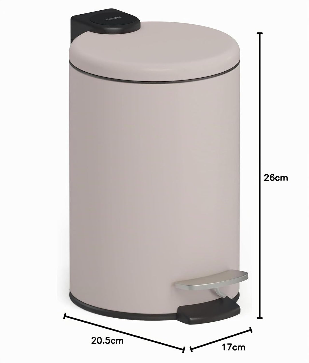 3 Liter Treteimer Edelstahl Taupe matt mit Absenkautomatik Klappdeckel leise schliessend Softclose m