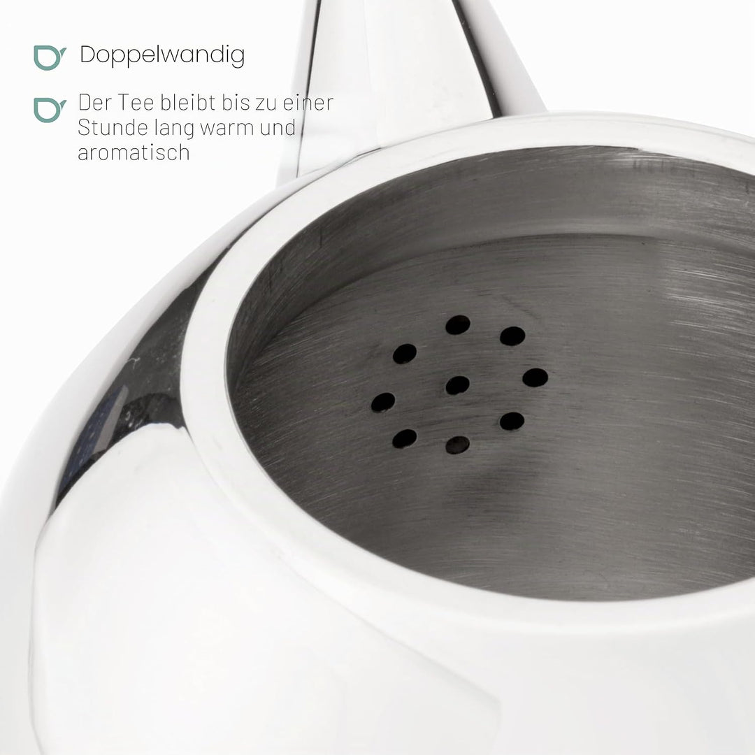 Bredemeijer Teekanne 0.5 L chromfarben doppelwandig Minuet Santhee A 1 - Pack, A 1 - Pack