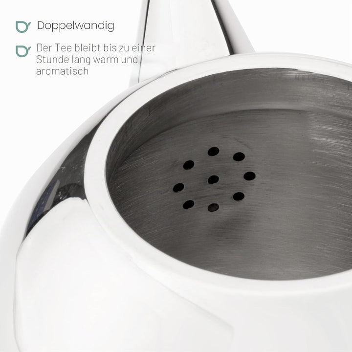 Bredemeijer Teekanne 0.5 L chromfarben doppelwandig Minuet Santhee A 1 - Pack, A 1 - Pack