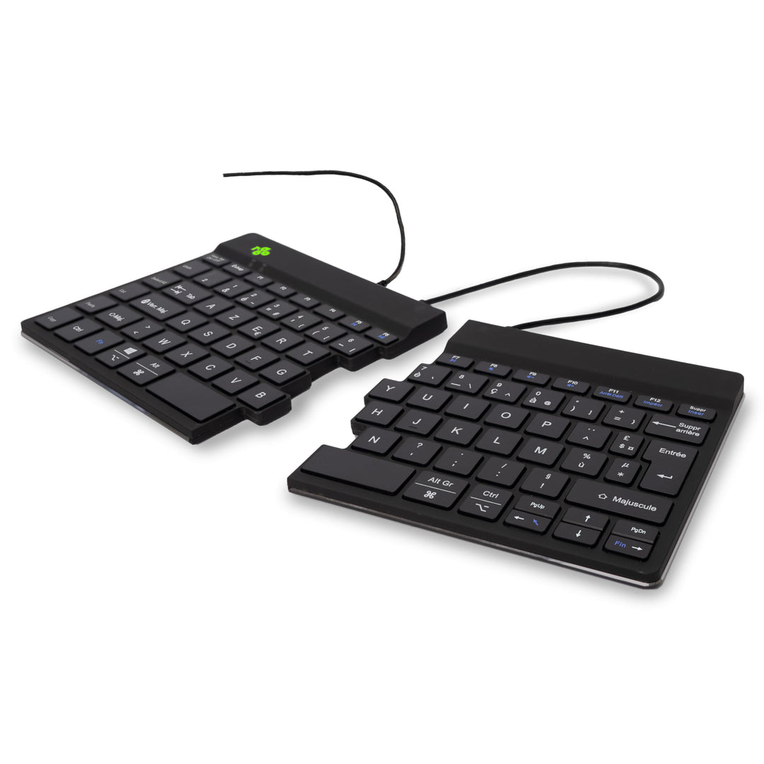 R-Go Split Tastatur, Ergonomische Design mit Geteilte Tastenfeld und Integrierter Pausenanzeige, AZE