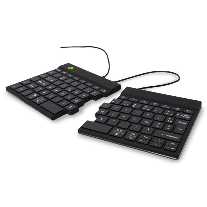 R-Go Split Tastatur, Ergonomische Design mit Geteilte Tastenfeld und Integrierter Pausenanzeige, AZE