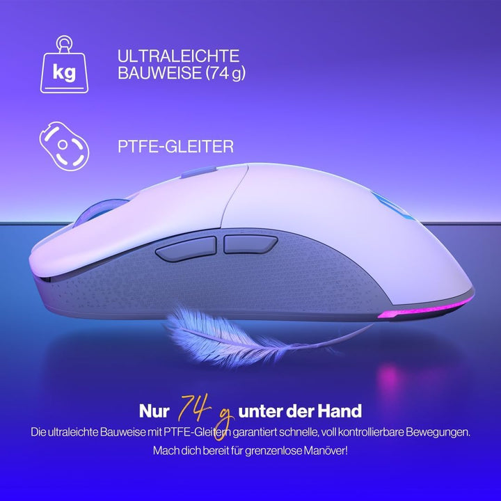 ENDORFY GEM Plus Wireless Onyx White Souris Ambidextre RF Wireless + USB Type-C Optique 26000 DPI Bl
