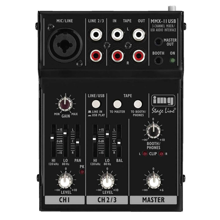 IMG STAGELINE MMX-11USB Konsolen-Mischpult Anzahl Kanaele:2 USB-Anschluss Single, Single