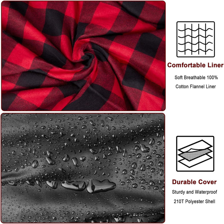 Doppelschlafsack 2 Personen 230x150cm – Flanell-Deckenschlafsack | Weiches Flanell-Futter, wasserdic