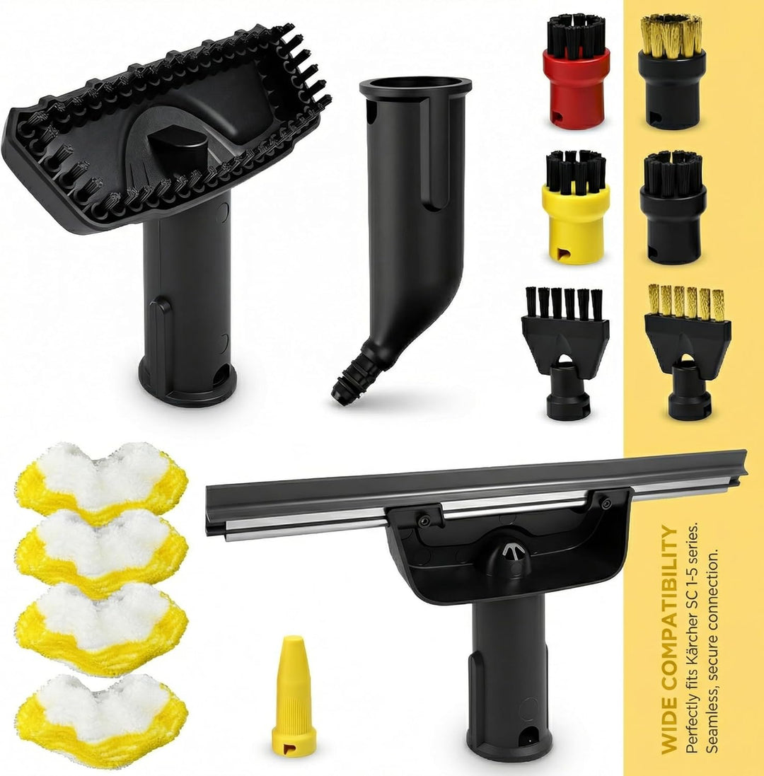 14-tlg Dampfreiniger Zubehör Kompatibel mit Kärcher Easyfix SC1 SC2 SC3 SC4 SC5, Dampfreiniger Bürst