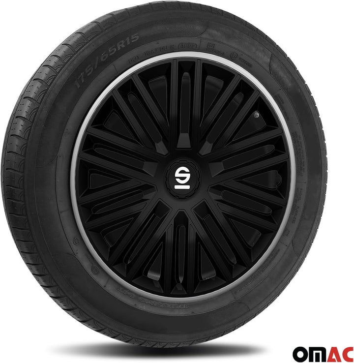 Sparco Radzierblenden Bergamo - 16-Zoll - Schwarz/Grau - Satz mit 4 Stück