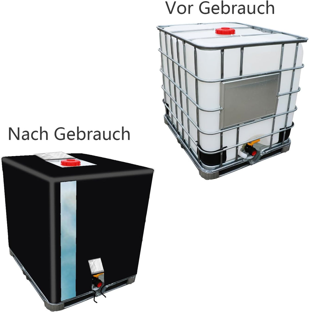 IBC Tank Abdeckung 1000L mit Sichtfenster Schwarz wasserdicht IBC Tank Plane Schutzhülle für Regenwa