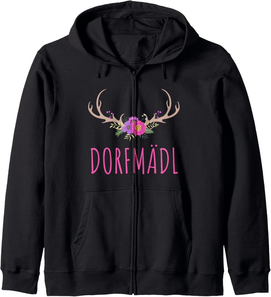 Dorfkind Hirschgeweih Blumenkranz Dorfmädl Kapuzenjacke