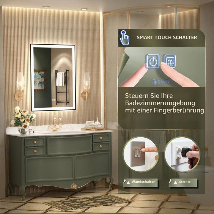 LED Badezimmerspiegel, Make-up Kosmetikspiegel Wandmontage, Grosser moderner rahmenloser beleuchtete
