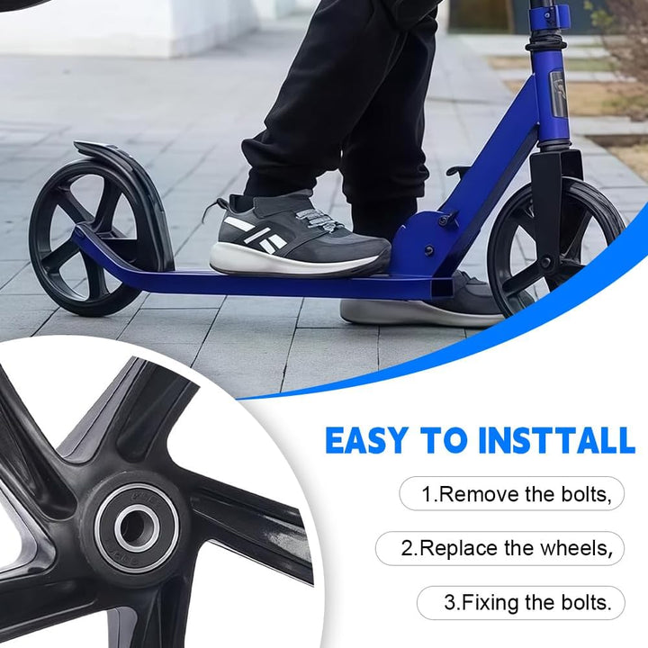 Stunt Scooter Rollen 200MM, 2 Stück Scooter Räder Ersatzräder, Mit Abec-7 Lager, Härte 88a, Aluminiu