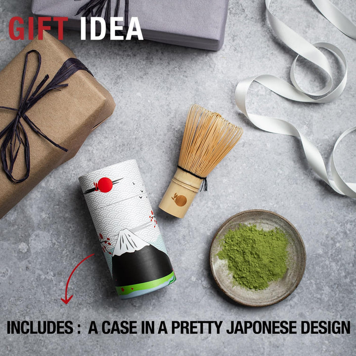 ORIGEENS MATCHA BESEN AUS BAMBUS 100 BORSTEN - Traditioneller Chasen Matchabesen für die japanische