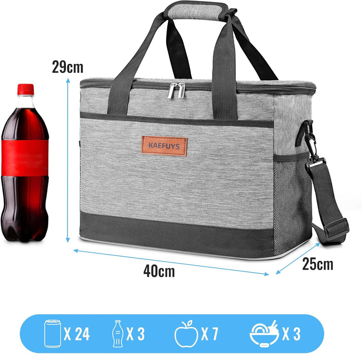 Kühltasche Faltbar 33L+12h Kühlung Gross Kühlbox Thermoisoliert Lunch Tasche Einkaufskörbe Wasserdic