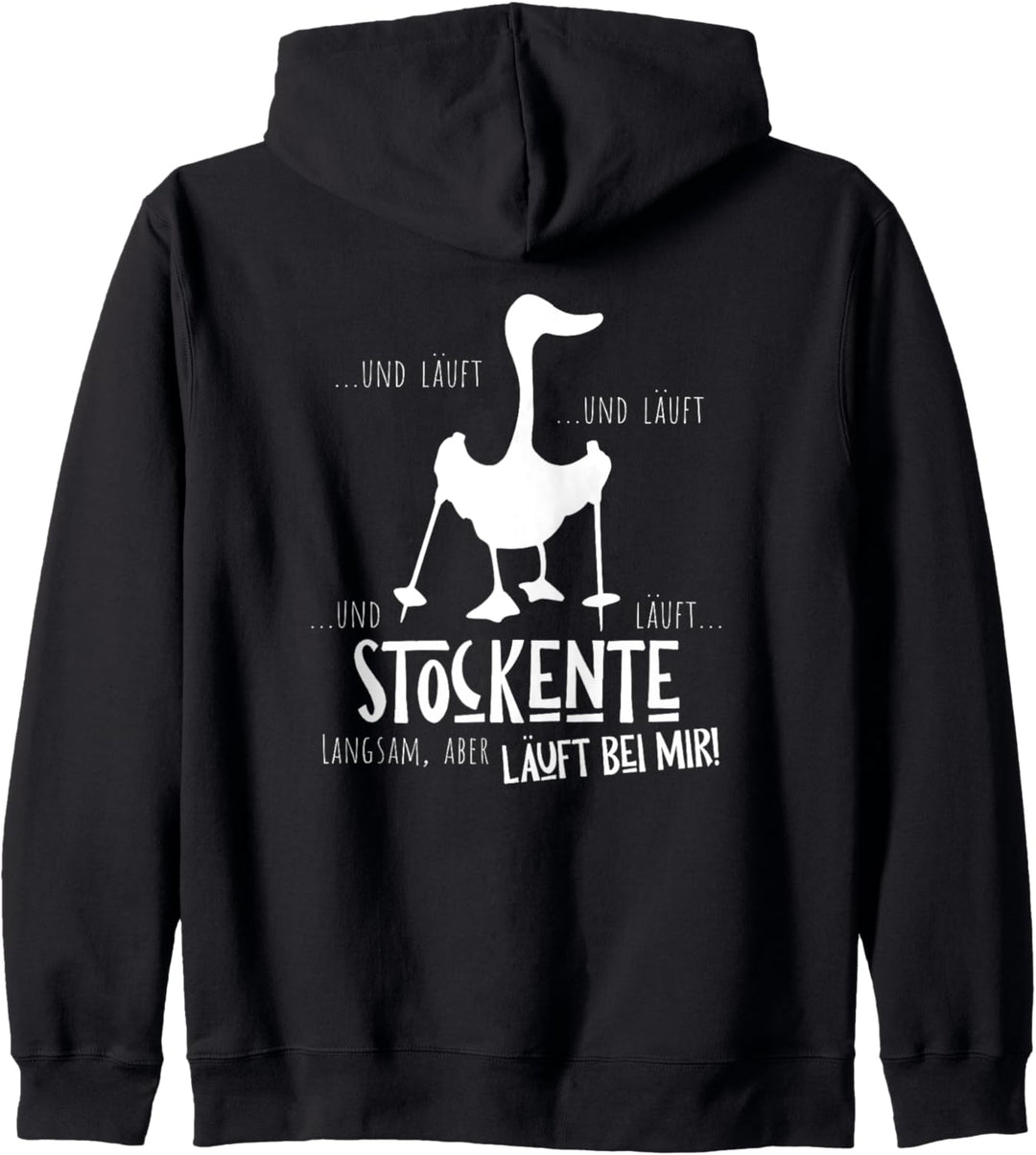 Stockente Silhouette | Läuft Bei Mir Nordic Walking Fun Kapuzenjacke