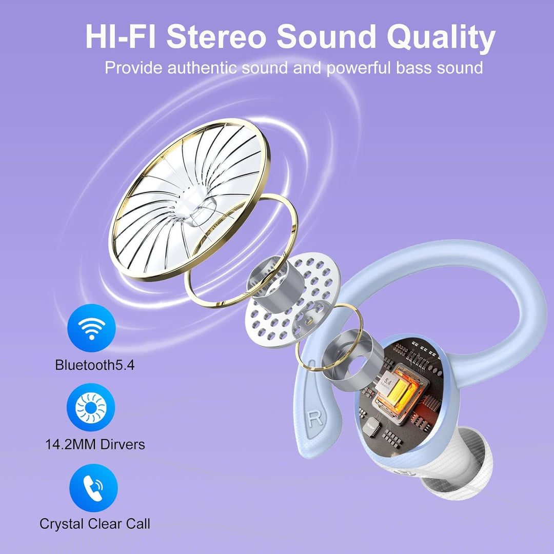 Bluetooth Kopfhörer Sport, In Ear Kopfhörer Kabellos Bluetooth 5.4 Kabellose Kopfhörer mit 4 Mic, 20