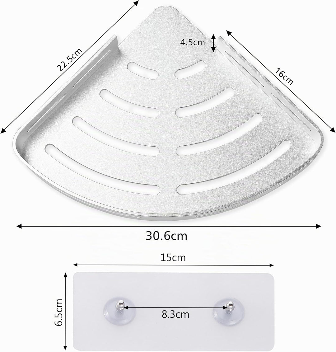 GRICOL Eckablage Duschkorb Duschregal ohne Bohren Duschablage Metall Mit 4 Haken Dusche Ablage Badre