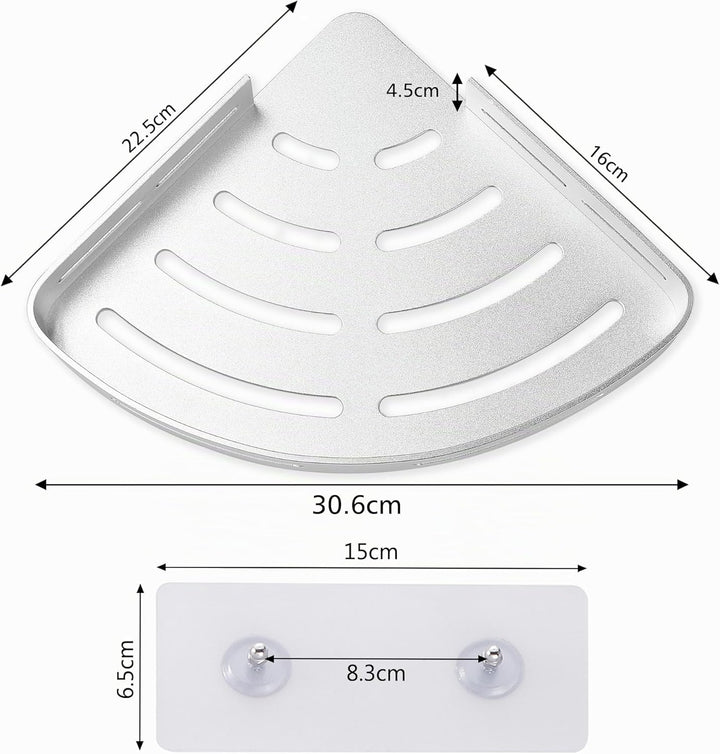 GRICOL Eckablage Duschkorb Duschregal ohne Bohren Duschablage Metall Mit 4 Haken Dusche Ablage Badre