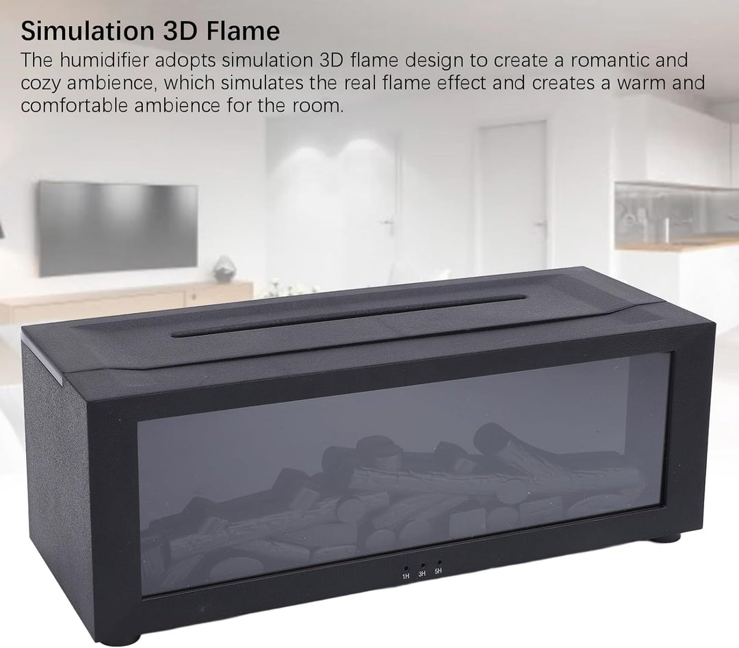 Mini-Kamindiffusor, 3D-Flammenkamin-Luftbefeuchter, Diffusor für ätherische Öle, Aromatherapie-Diffu