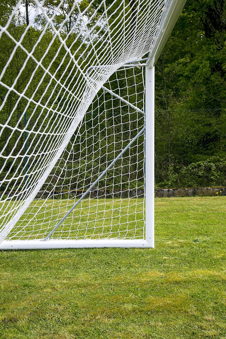 Fussballnetz Clubs 7.32 x 2.44 x 0.8 x 1.5 m - 4mm - Extrem robust - Weiss