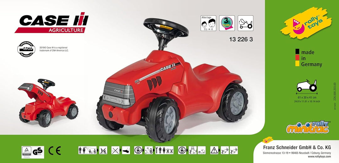 Rolly Toys rollyMinitrac Case CVX 1170 (für Kinder von 1,5 - 4 Jahre, Ablagefach unter Motorhaube, F