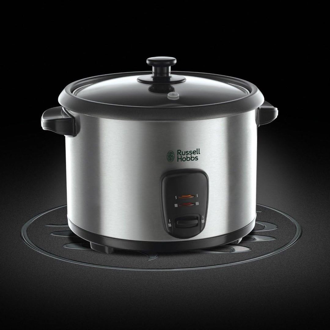 Russell Hobbs Reiskocher [1,8l] inkl. Dampfgarer -Einsatz (Warmhaltefunktion, antihaftbeschichteter