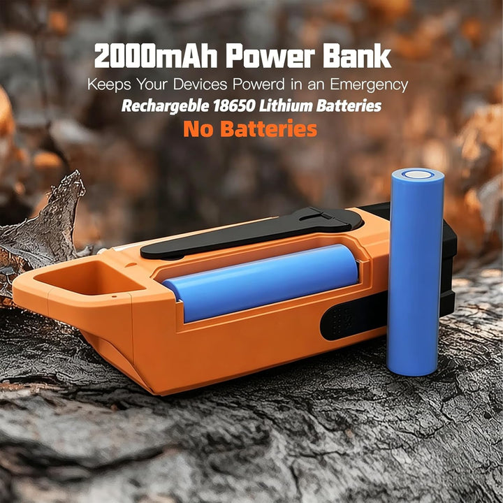 Gemmac Kurbelradio mit Solar und Powerbank, Notfallradio 2000mAh USB AM/FM/SW Tragbar Emergency Radi