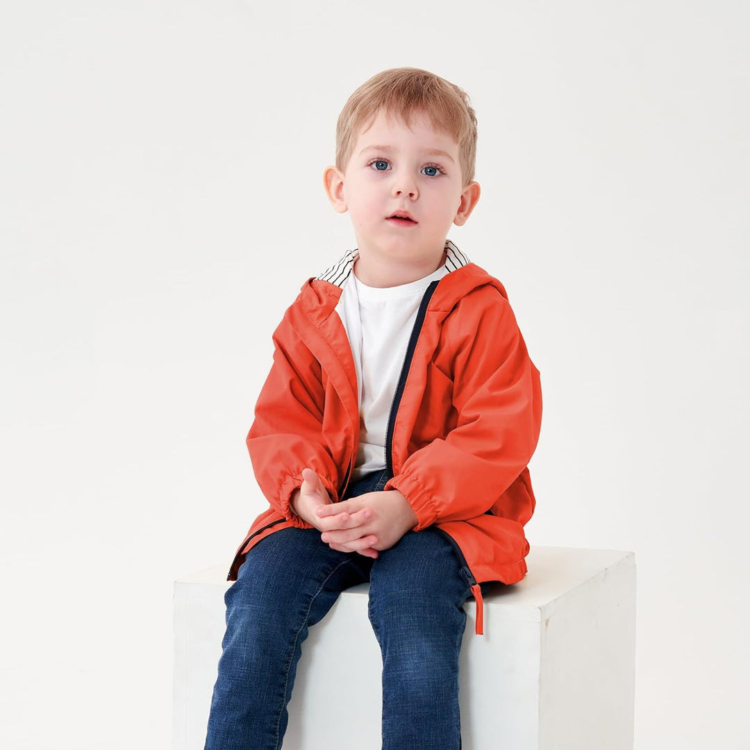 Volunboy Baby Kapuzen Jackets, Jungen Langarm Winddicht Mantel Cartoon Aufdruck Jacken 5-6 Jahre Rot