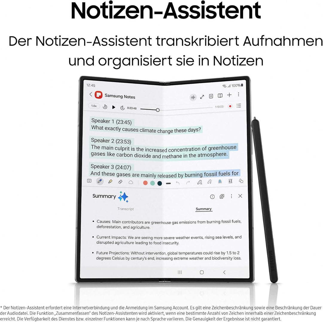 Samsung Galaxy Z Fold6 AI-Smartphone, Simlockfreies Handy ohne Vertrag, 256 GB Speicher, Lange Akkul