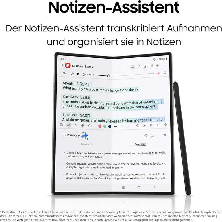 Samsung Galaxy Z Fold6 AI-Smartphone, Simlockfreies Handy ohne Vertrag, 256 GB Speicher, Lange Akkul