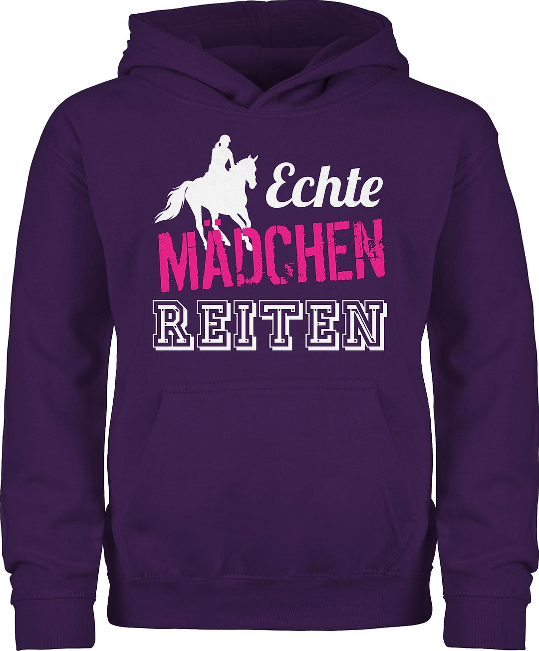 Shirtracer - Kinder Hoodie Jungen - Pferd Pferde - Echte Mädchen reiten 98 2 Lila, 98 2 Lila