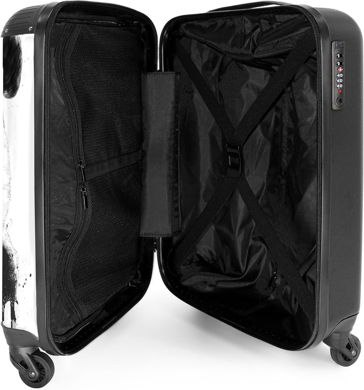 NoBoringSuitcases.com® Koffer Handgepäck Trolley Rollkoffer Kleine Reisekoffer mit 4 Rollen - Panda