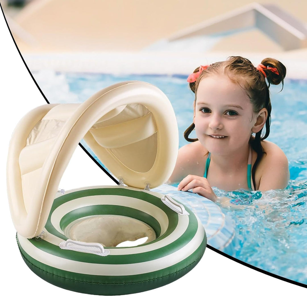 Kinder Aufblasbare Pool Schwimmhilfen - Pool-Aufblasartikel mit Sonnendach,Kinder-Wasserschwimmsitz,