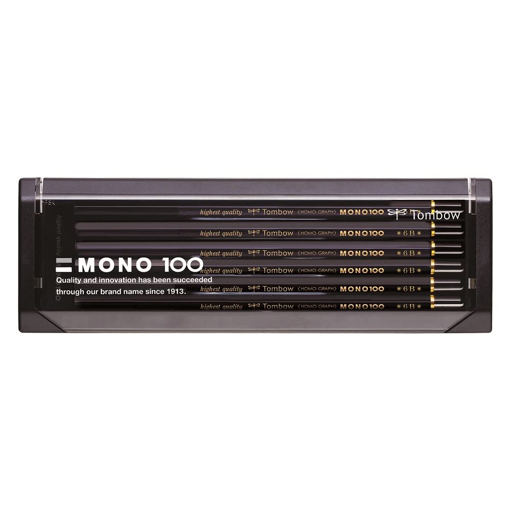 Tombow MONO-100-6B Bleistift Mono 100 Härtegrad 6B, 12-er Set, Härtegrad 6B