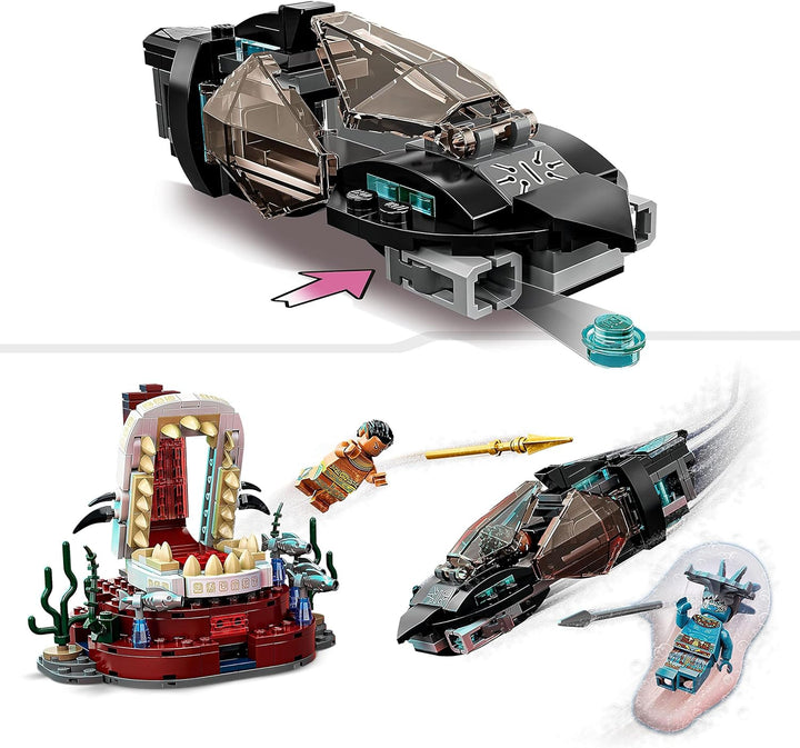LEGO 76213 Marvel König Namors Thronsaal, Black Panther Wakanda-Spielzeug Zum Bauen, Set Mit U-Boot