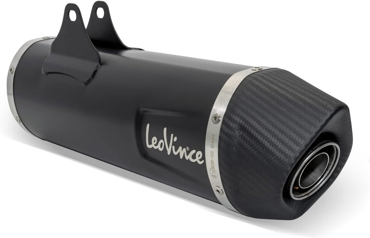 Endschalldämpfer/Auspuffanlage LeoVince SLIP-ON SBK, Edelstahl schwarz, Carbon Kappe, mit Zulassung