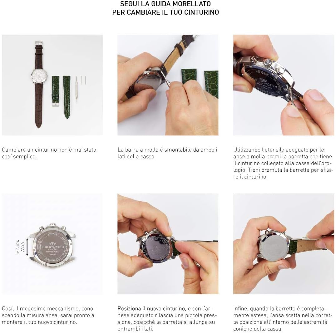 Morellato Unisex-uhrarmband, MANUFATTI Kollektion, mod. BRAMANTE, aus Kalbsleder - A01X4683B90