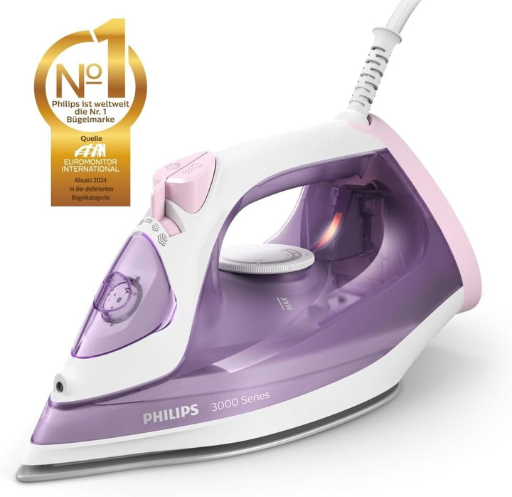 Philips 3000 Series Dampfbügeleisen – 2.000 W, Dampfstoss bis zu 140 g, Gleichmässiger Dampfausstoss