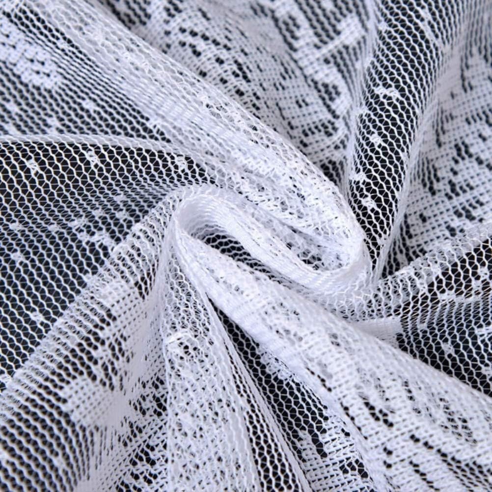 BSTCAR Spitzen-Tischdecke, rund, aus weisser Spitze, 180 cm, Stoff aus weisser Spitze