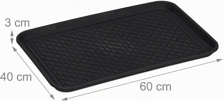 Relaxdays Schuhabtropfschale XL, 3er Set, Unterlage für nasse Schuhe, 60 x 40 cm, grosse Schuhablage