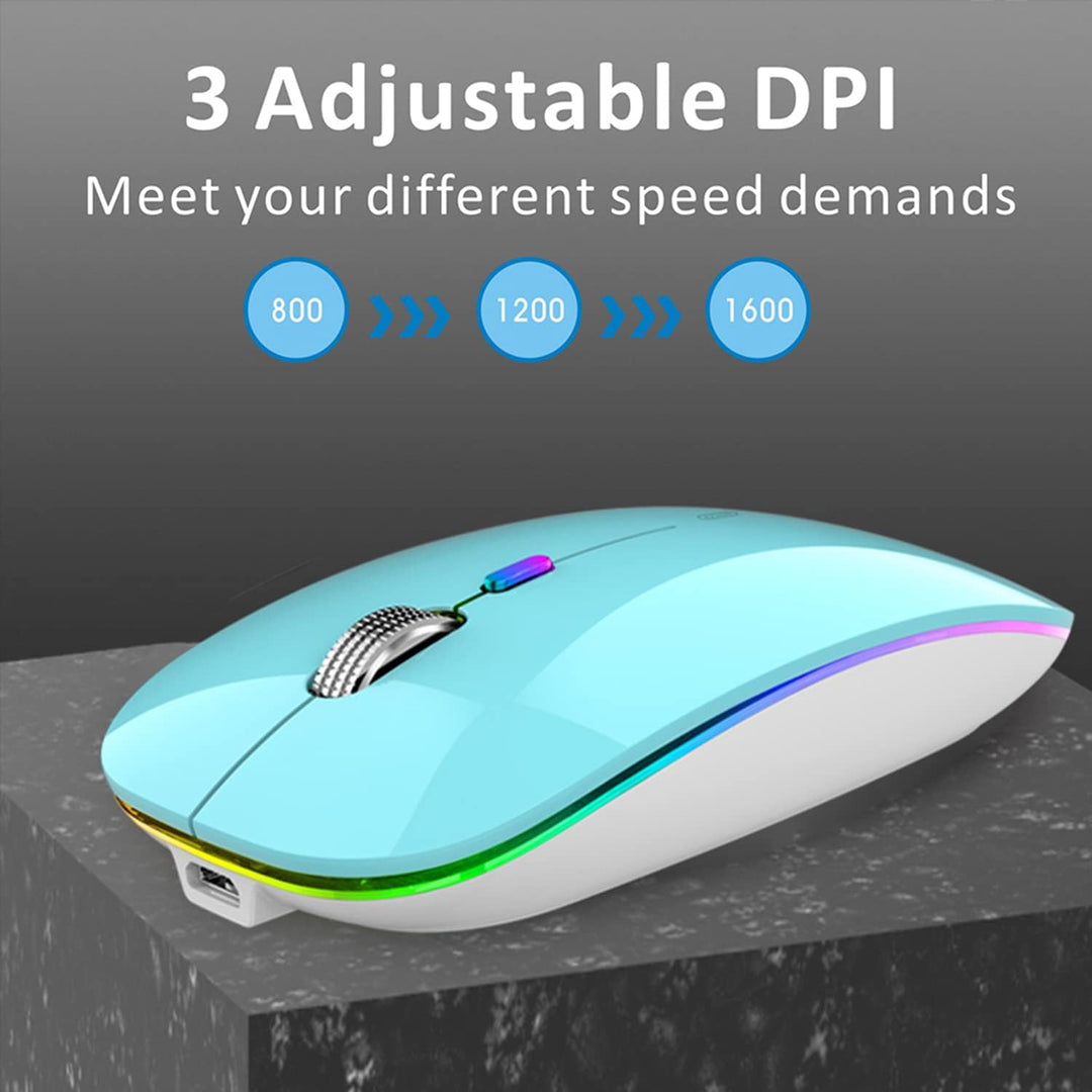 Uiosmuph G12 Maus Kabellos, Leise Wiederaufladbar Wireless Mouse,Blau Blue, Blue