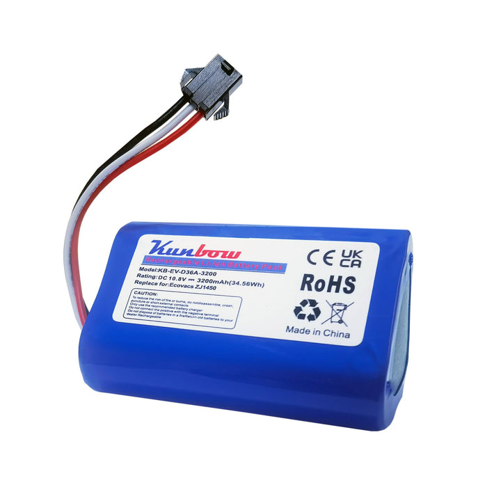 3200mAh Li-ion akku, Ersatzakku für Ecovacs Deebot Slim 1,Slim2, Slim10, Batterien für ecovacs D36A,