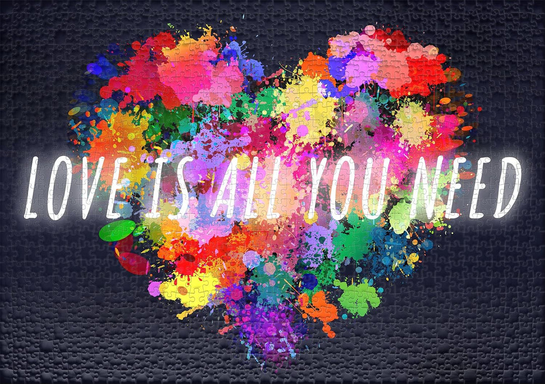 Ulmer Puzzleschmiede „Love is All You Need“ - Zeitgemässes Valentinstag-Puzzle mit 1000 Teilen - Bun