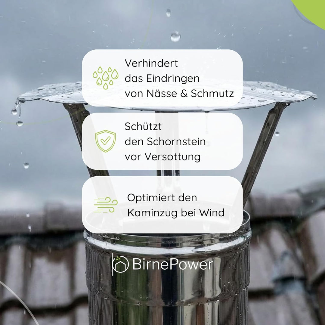 BirnePower Edelstahl Ofenrohr Kaminrohr Abgaselemente: Rohr Bogen Ofenknie T-Stück Regenhaube Rauchr