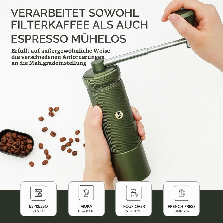 Manuelle Kaffeemühle S3 TIMEMORE, Numerisch Einstellbare Feinheit, Klappgriff, Upgrade Integriertes