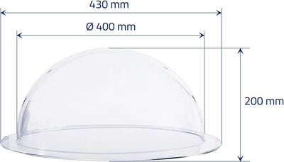 HMF 46740 Halbkugel aus Acryl mit Krempe, DIY Acrylhaube | Ø 40 cm | Transparent 400 mm, 400 mm