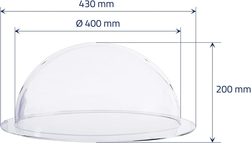 HMF 46740 Halbkugel aus Acryl mit Krempe, DIY Acrylhaube | Ø 40 cm | Transparent 400 mm, 400 mm