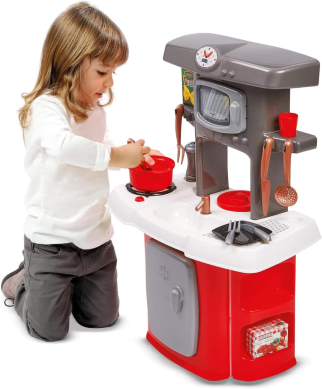 Ecoiffier – kleine Kinderküche – Spielküche im Mini-Format, mit Kühlschrank, Waschbecken, Herd, Spie
