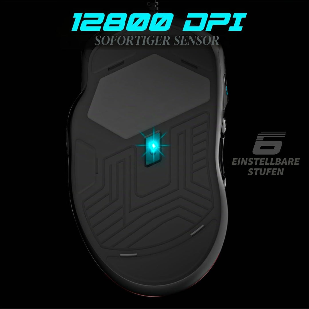 SPIRIT OF GAMER x ELITE M30 | PC Gaming Maus mit Kabel | 10 Programmierbare Tasten | Optischer Senso