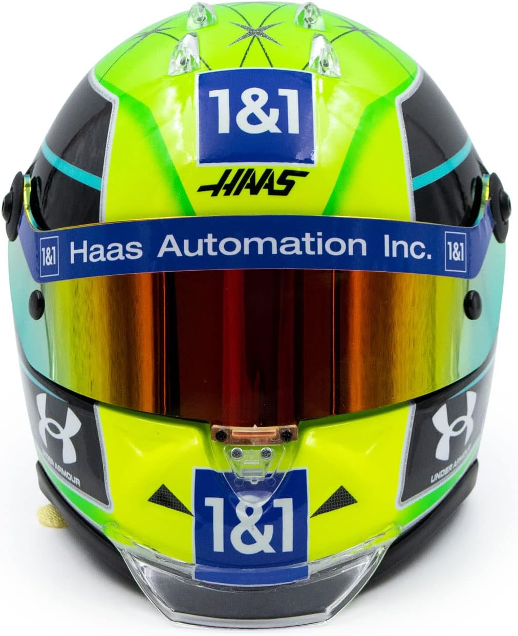 Mini Helmet MKS-MH-2-2022 Miniaturauto aus der Kollektion, Yellow/Green/Black