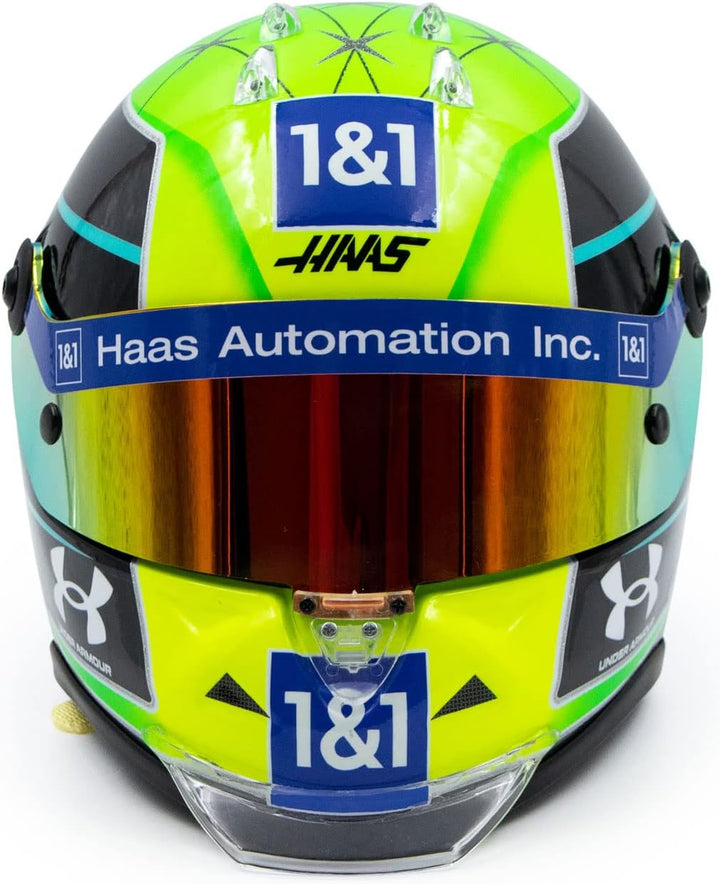 Mini Helmet MKS-MH-2-2022 Miniaturauto aus der Kollektion, Yellow/Green/Black